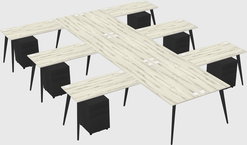 Shared l-shaped office desk system