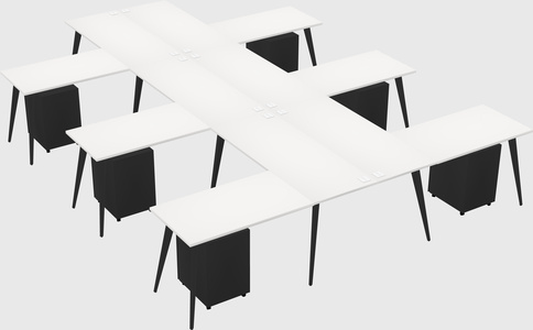 Shared l-shaped office desk system