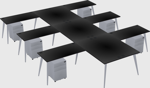 Shared l-shaped office desk system