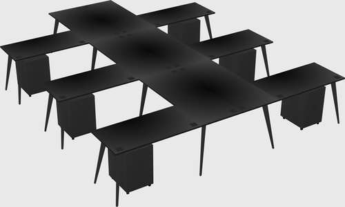 Shared l-shaped office desk system