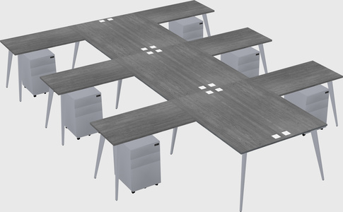 Shared l-shaped office desk system