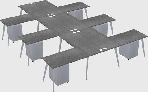 Shared l-shaped office desk system