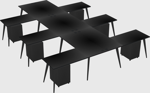 Shared l-shaped office desk system