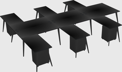 Shared l-shaped office desk system