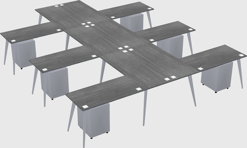 Shared l-shaped office desk system