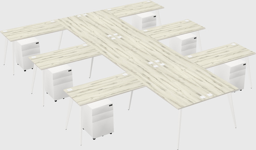 Shared l-shaped office desk system