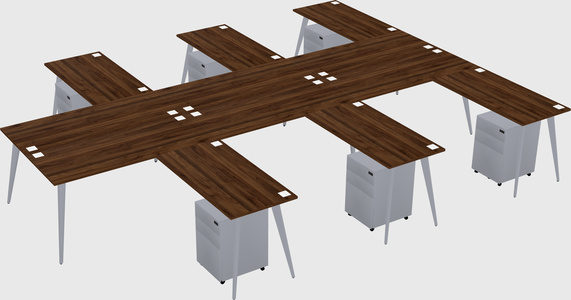 Shared L-shaped Office Desk System