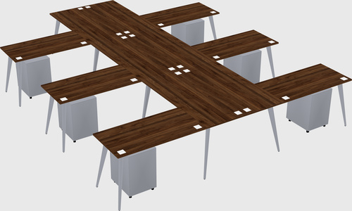 Shared l-shaped office desk system