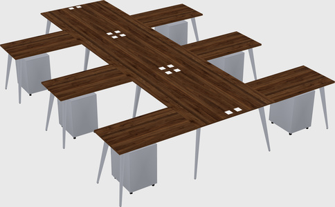 Shared l-shaped office desk system