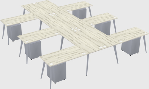 Shared l-shaped office desk system