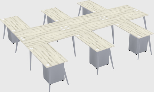 Shared l-shaped office desk system