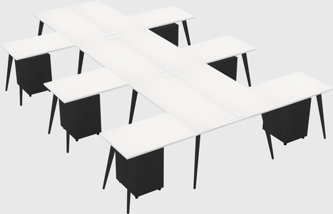 Shared l-shaped office desk system