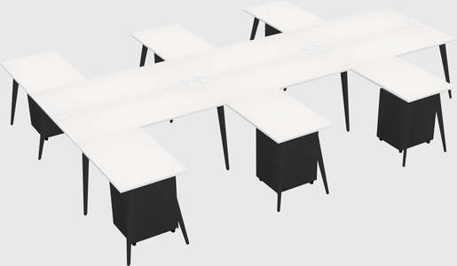 Shared l-shaped office desk system