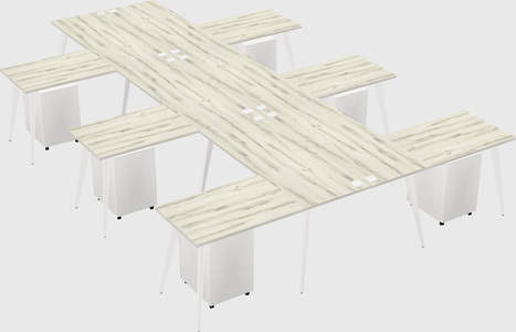 Shared l-shaped office desk system