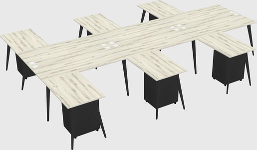 Shared l-shaped office desk system