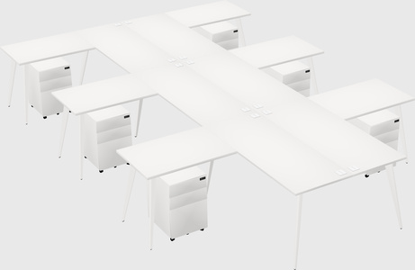 Shared l-shaped office desk system