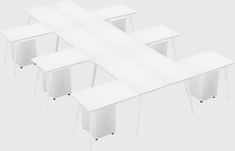 Shared l-shaped office desk system