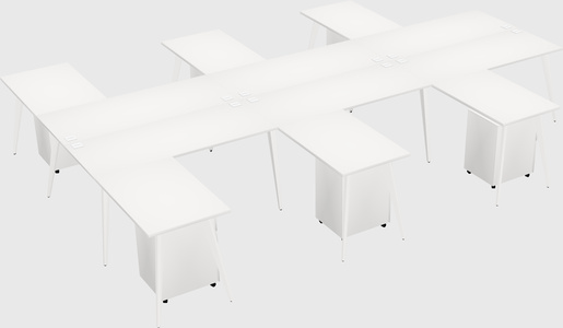 Shared l-shaped office desk system