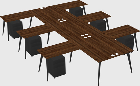 Shared l-shaped office desk system