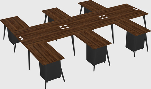 Shared l-shaped office desk system