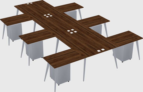 Shared l-shaped office desk system