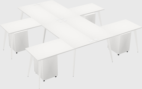 Shared l-shaped office desk system