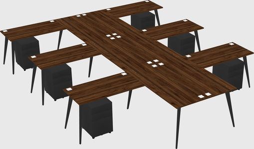 Shared l-shaped office desk system