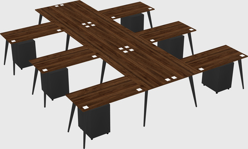 Shared l-shaped office desk system