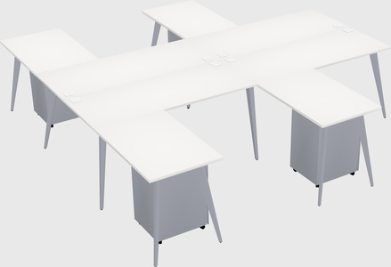 Shared l-shaped office desk system