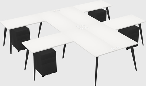 Shared l-shaped office desk system