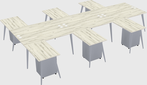 Shared l-shaped office desk system
