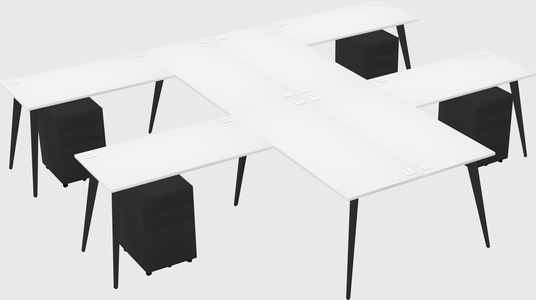 Shared l-shaped office desk system