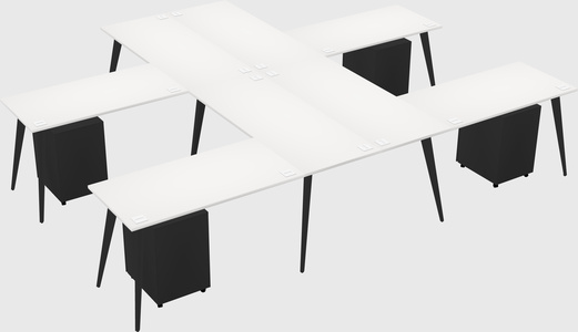 Shared l-shaped office desk system