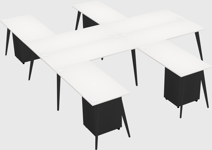 Shared l-shaped office desk system