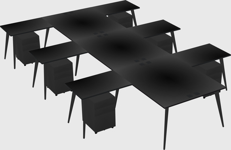 Shared l-shaped office desk system