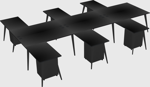 Shared l-shaped office desk system