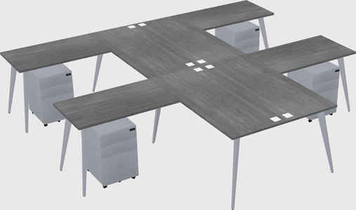 Shared l-shaped office desk system