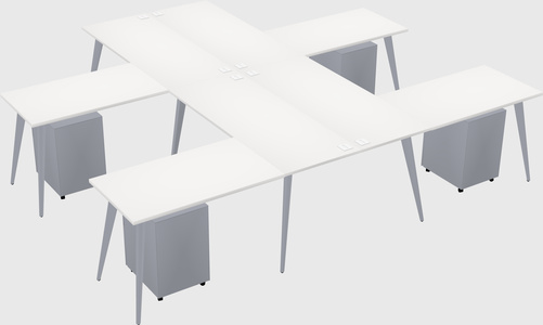 Shared l-shaped office desk system