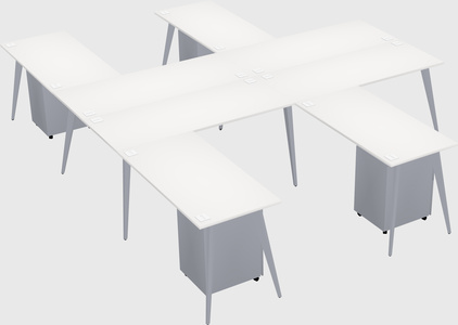 Shared l-shaped office desk system