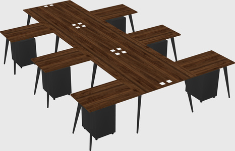 Shared l-shaped office desk system