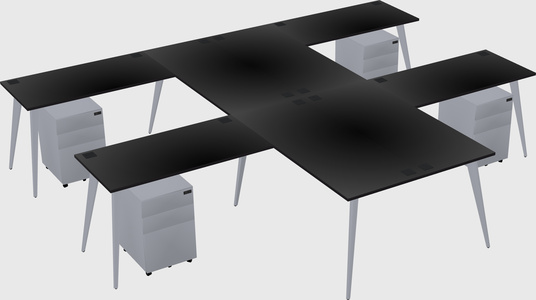 Shared l-shaped office desk system