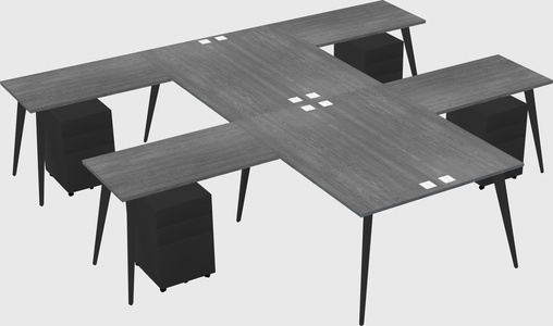 Shared l-shaped office desk system