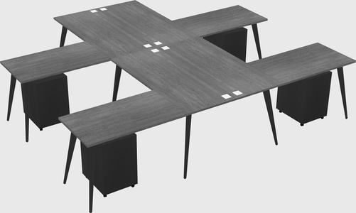 Shared l-shaped office desk system