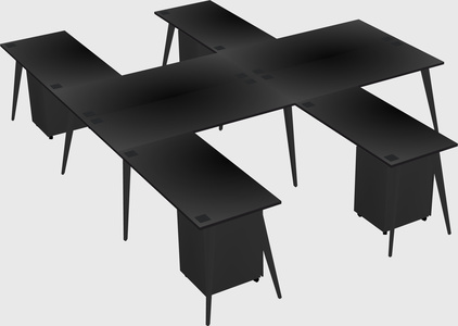 Shared l-shaped office desk system