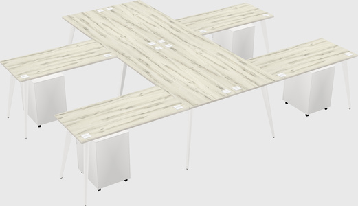 Shared l-shaped office desk system