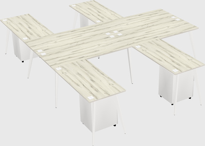 Shared l-shaped office desk system