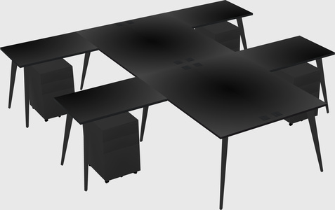 Shared l-shaped office desk system