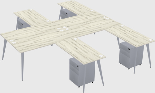 Shared L-shaped Office Desk System