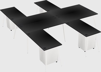 Shared l-shaped office desk system