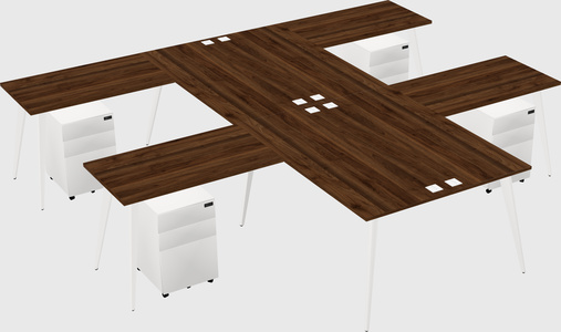 Shared l-shaped office desk system